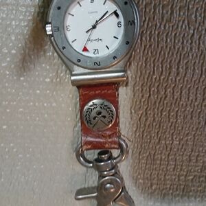 NFINITY Silver and Brown Watch Keychain